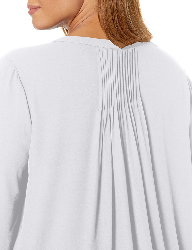 NYDJ Women's Plus Size Three-Quarter Sleeve Pintuck Blouse | Classic Lightweight Top, Optic White, 1X - Image 3